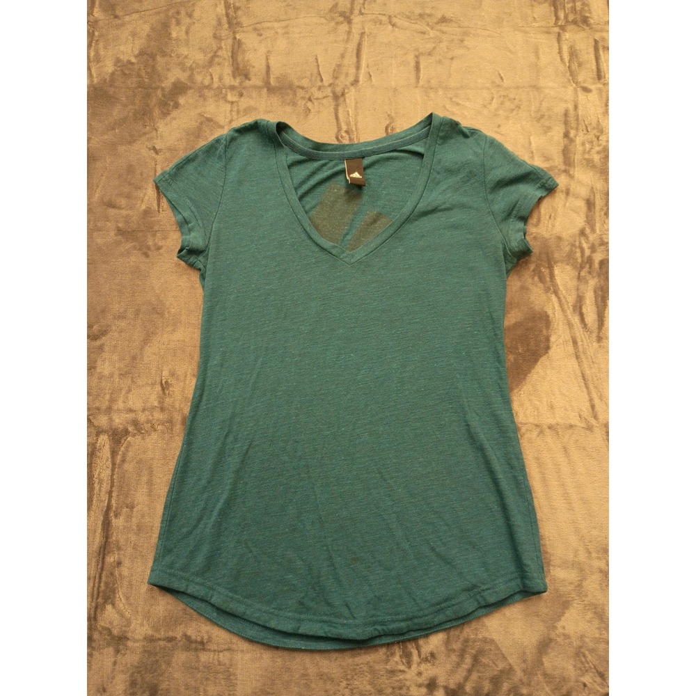 Adidas Women's Teal V-Neck T-Shirt Sporty Athleisure Casual Everyday Size Medium